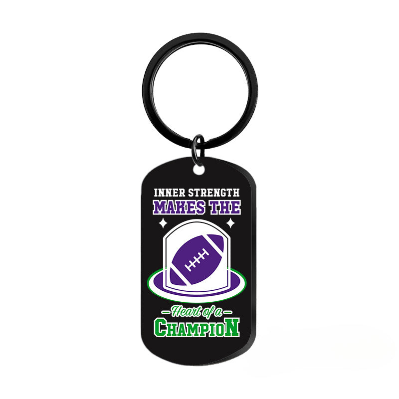 Wholesale Rugby Sports Metal Keychains